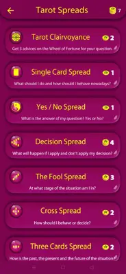 Mysterious Tarot android App screenshot 1